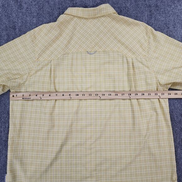 Woolrich Shirt Mens XL Yellow Plaid Seersucker Snap Front Button Hiking Pocket - Picture 5 of 16